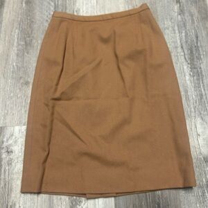 Vintage Tailored By Bonnie Briar Hockanum All Wool Tan Skirt Size 14